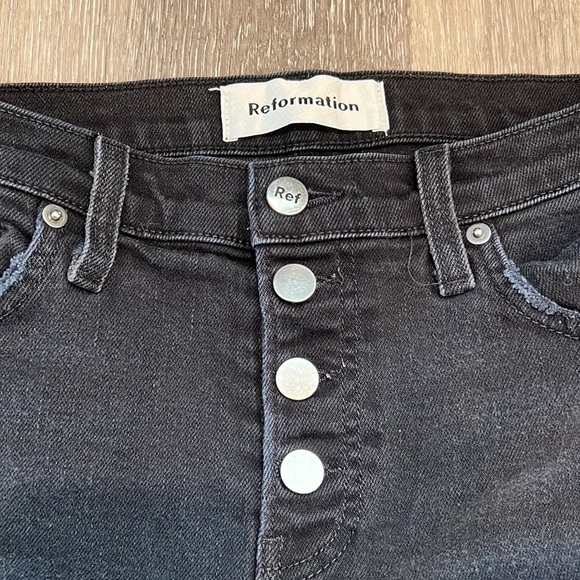 Reformation Black Distressed Skinny Jeans 27 - Picture 4 of 13
